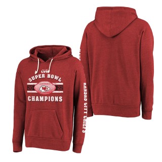 Men's Kansas City Chiefs Majestic Threads Red Super Bowl LVII Champions Always Champs Tri-Blend Pullover Hoodie
