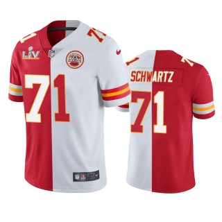 Kansas City Chiefs Mitchell Schwartz Red White Super Bowl LV Split Jersey