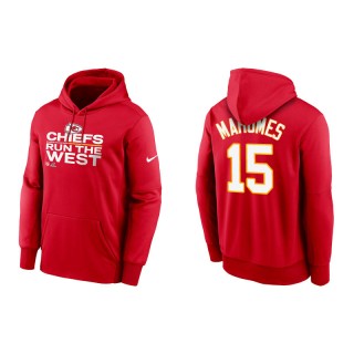 Men's Chiefs Patrick Mahomes Red 2021 AFC West Division Champions Trophy Hoodie