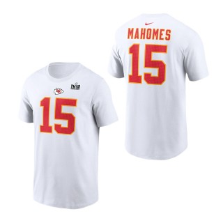Kansas City Chiefs Patrick Mahomes White Super Bowl LVIII Patch Player T-Shirt
