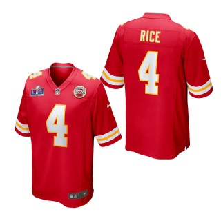 Kansas City Chiefs Rashee Rice Red Super Bowl LVIII Game Jersey