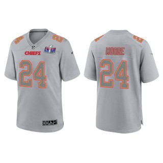 Chiefs Skyy Moore Gray Super Bowl LVIII Atmosphere Fashion Game Jersey