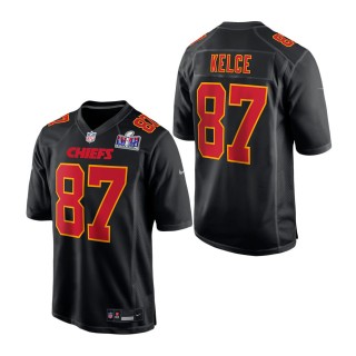 Kansas City Chiefs Travis Kelce Black Super Bowl LVIII Carbon Fashion Game Player Jersey