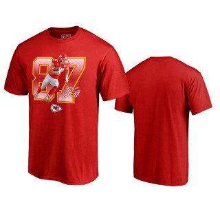 Kansas City Chiefs Travis Kelce Red Player Graphic Powerhouse T-Shirt
