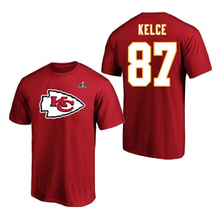 Kansas City Chiefs Travis Kelce Red Super Bowl LVIII Player T-Shirt