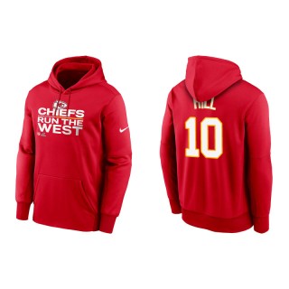 Men's Chiefs Tyreek Hill Red 2021 AFC West Division Champions Trophy Hoodie