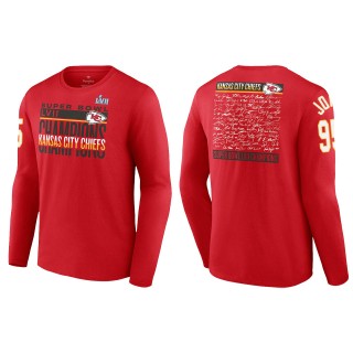 Chris Jones Kansas City Chiefs Red Super Bowl LVII Champions Signature Roster Long Sleeve T-Shirt