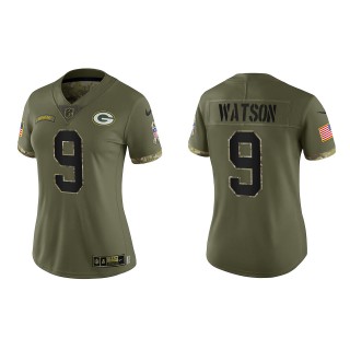 Christian Watson Women's Green Bay Packers Olive 2022 Salute To Service Limited Jersey