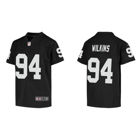 Youth Christian Wilkins Raiders Black Game Jersey