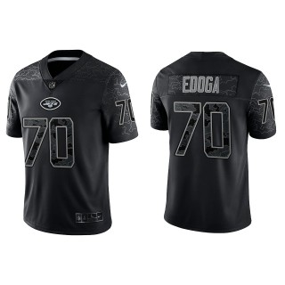Chuma Edoga New York Jets Black Reflective Limited Jersey
