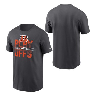 Men's Cincinnati Bengals Nike Anthracite 2022 NFL Playoffs Iconic T-Shirt
