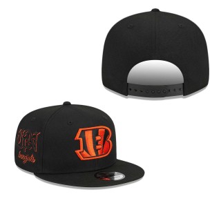 Cincinnati Bengals Black Goth Side Script 9FIFTY Snapback Hat
