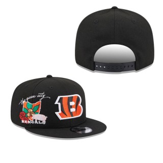 Men's Cincinnati Bengals Black Icon 9FIFTY Snapback Hat
