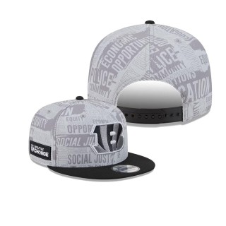 Cincinnati Bengals Gray Black 2023 Inspire Change 9FIFTY Snapback Hat