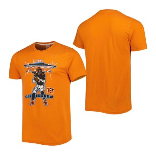 Men's Cincinnati Bengals Joe Burrow Homage Heathered Orange NFL Blitz Player Tri-Blend T-Shirt