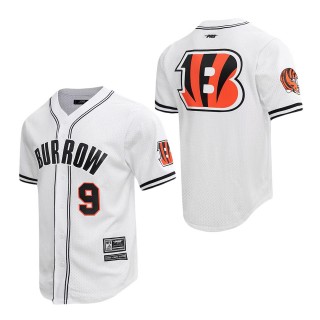 Cincinnati Bengals Joe Burrow Pro Standard White Baseball Player Button-Up Shirt