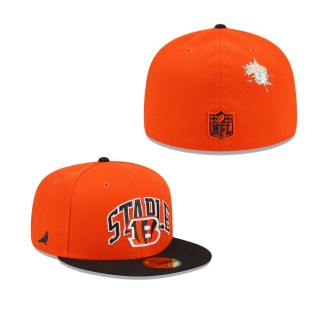 Men's Cincinnati Bengals Orange Black NFL x Staple Collection 59FIFTY Fitted Hat