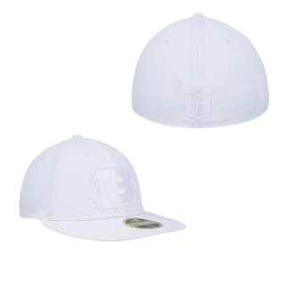 Cincinnati Bengals White on White Low Profile Fitted Hat
