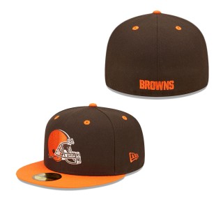 Men's Cleveland Browns Brown Orange Two-Tone Flipside 59FIFTY Fitted Hat