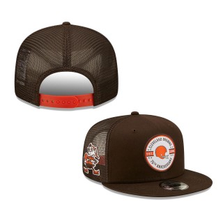 Men's Cleveland Browns New Era Brown Retro Logo 75th Anniversary Trucker 9FIFTY Snapback Hat