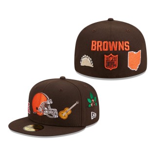 Men's Cleveland Browns New Era Brown Team Local 59FIFTY Fitted Hat