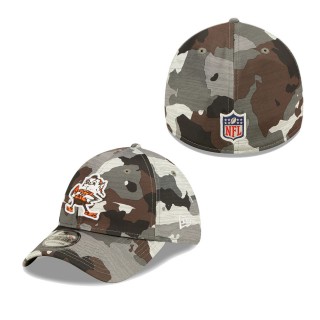 Men's Cleveland Browns Camo 2022 NFL Training Camp Official Historic Logo 39THIRTY Flex Hat