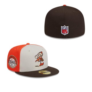 Cleveland Browns Cream Brown 2023 Sideline Historic 59FIFTY Fitted Hat
