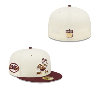 Men's Cleveland Browns Cream Maroon Gridiron Classics 1946 Exclusive 59FIFTY Fitted Hat