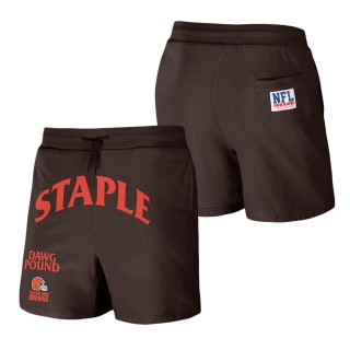 Men's Cleveland Browns NFL x Staple Brown Throwback Vintage Wash Fleece Shorts