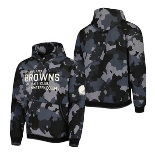 Men's Cleveland Browns The Wild Collective Black Camo Pullover Hoodie