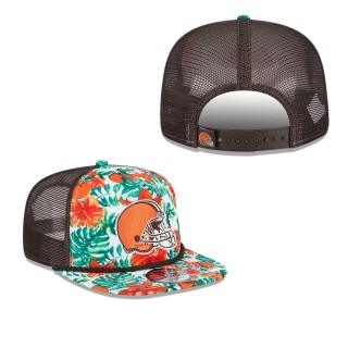 Cleveland Browns White Botanical 9FIFTY Snapback Hat