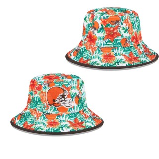 Cleveland Browns White Botanical Bucket Hat