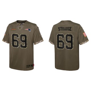 Cole Strange Youth New England Patriots Olive 2022 Salute To Service Limited Jersey