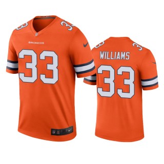 Denver Broncos Javonte Williams Orange Color Rush Legend Jersey