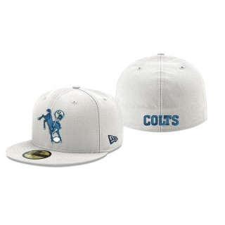 Indianapolis Colts White Omaha Historic Logo 59FIFTY Fitted Hat