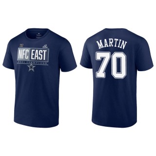 Men's Cowboys Zack Martin Navy 2021 NFC East Division Champions Blocked Favorite T-Shirt