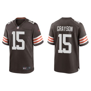 Men's Cleveland Browns Cyril Grayson Brown Game Jersey
