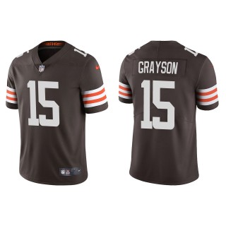 Men's Cleveland Browns Cyril Grayson Brown Vapor Limited Jersey