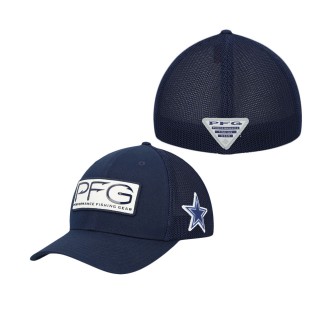 Men's Dallas Cowboys Columbia Navy Mesh Hooks Flex Hat