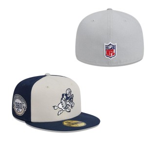 Dallas Cowboys Cream Navy 2023 Sideline Historic 59FIFTY Fitted Hat