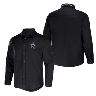 Men's Dallas Cowboys NFL x Darius Rucker Collection by Fanatics Black Convertible Twill Long Sleeve Button-Up Shirt