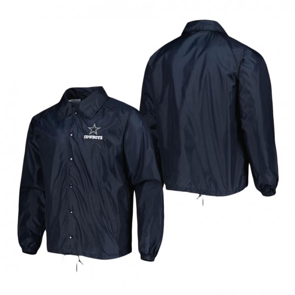 Dallas Cowboys Dunbrooke Navy Coaches Classic Raglan Full-Snap Windbreaker Jacket