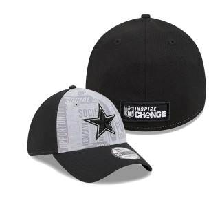 Dallas Cowboys Gray Black 2023 Inspire Change 39THIRTY Flex Hat
