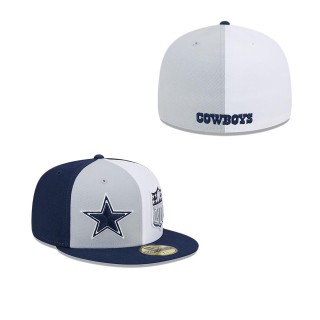Dallas Cowboys Gray Navy 2023 Sideline 59FIFTY Fitted Hat