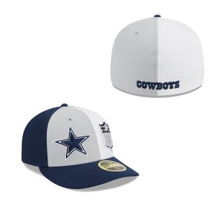 Dallas Cowboys Gray Navy 2023 Sideline Low Profile 59FIFTY Fitted Hat