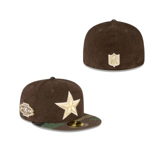 Dallas Cowboys Just Caps Brown Camo Fitted Hat