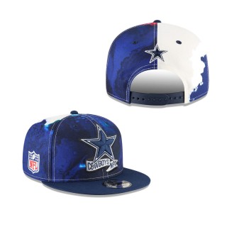 Men's Dallas Cowboys Navy 2022 Sideline 9FIFTY Ink Dye Snapback Hat