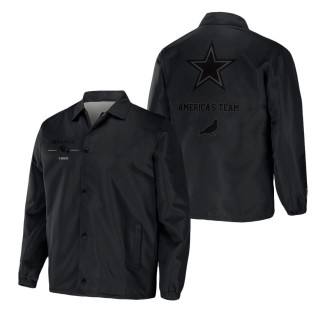 Men's Dallas Cowboys NFL x Staple Black Coaches Full-Snap Jacket