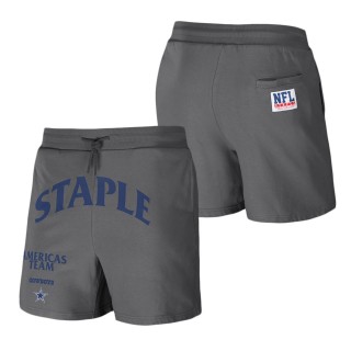 Men's Dallas Cowboys NFL x Staple Gray Throwback Vintage Wash Fleece Shorts