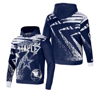 Men's Dallas Cowboys NFL x Staple Navy All Over Print Pullover Hoodie